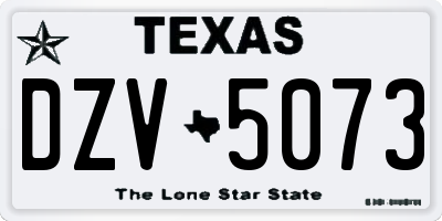 TX license plate DZV5073