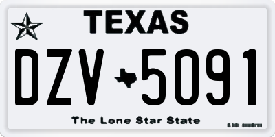 TX license plate DZV5091