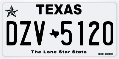 TX license plate DZV5120