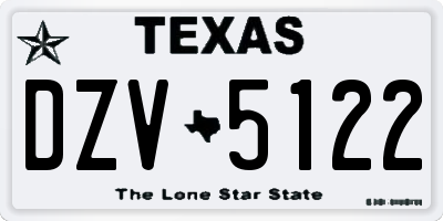 TX license plate DZV5122