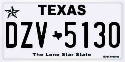 TX license plate DZV5130