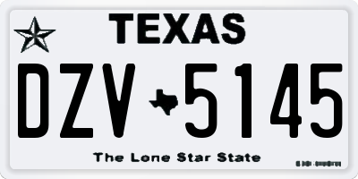TX license plate DZV5145