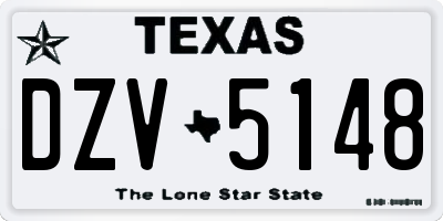 TX license plate DZV5148
