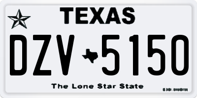 TX license plate DZV5150