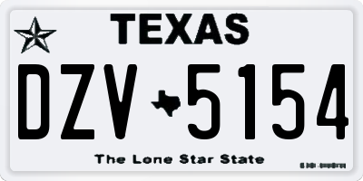TX license plate DZV5154