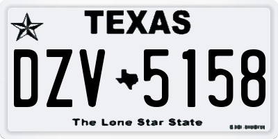 TX license plate DZV5158