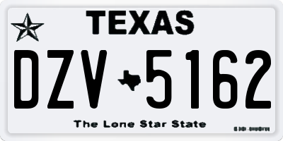 TX license plate DZV5162