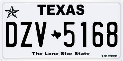 TX license plate DZV5168