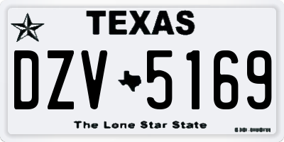 TX license plate DZV5169