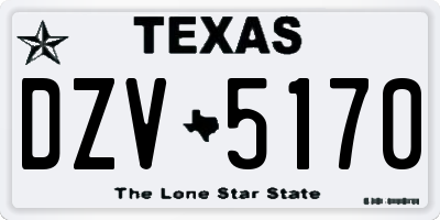 TX license plate DZV5170