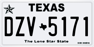 TX license plate DZV5171