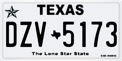 TX license plate DZV5173