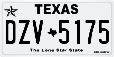TX license plate DZV5175