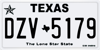 TX license plate DZV5179