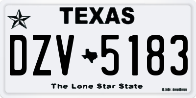 TX license plate DZV5183