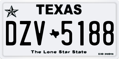 TX license plate DZV5188