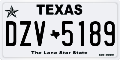 TX license plate DZV5189