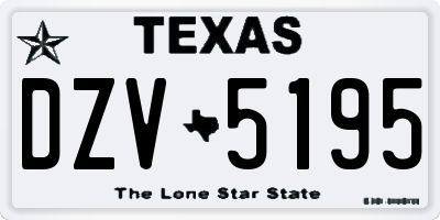 TX license plate DZV5195