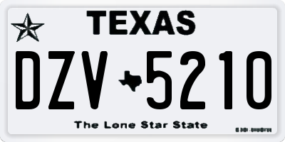TX license plate DZV5210