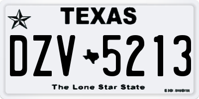 TX license plate DZV5213