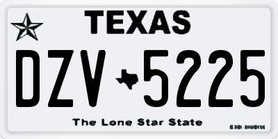 TX license plate DZV5225