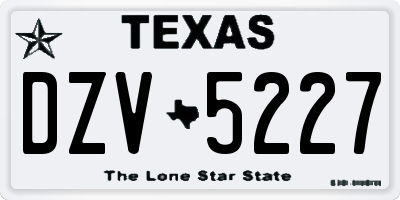 TX license plate DZV5227
