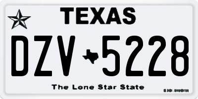 TX license plate DZV5228