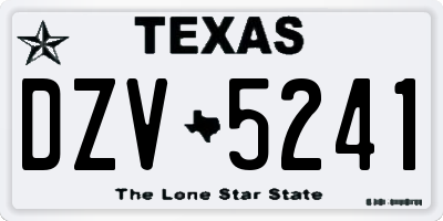 TX license plate DZV5241