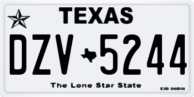 TX license plate DZV5244