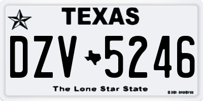 TX license plate DZV5246
