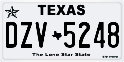 TX license plate DZV5248