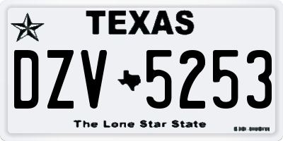 TX license plate DZV5253
