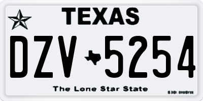 TX license plate DZV5254