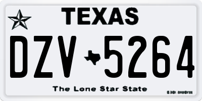TX license plate DZV5264