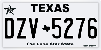 TX license plate DZV5276
