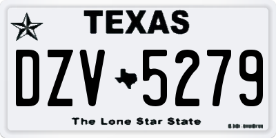 TX license plate DZV5279