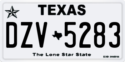 TX license plate DZV5283