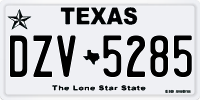 TX license plate DZV5285