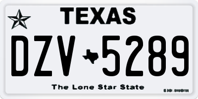 TX license plate DZV5289