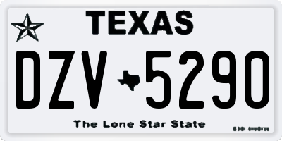 TX license plate DZV5290
