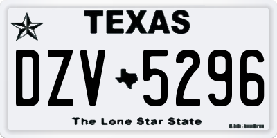 TX license plate DZV5296