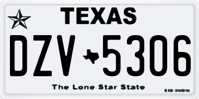 TX license plate DZV5306