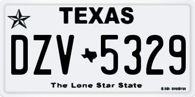 TX license plate DZV5329