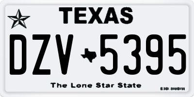 TX license plate DZV5395