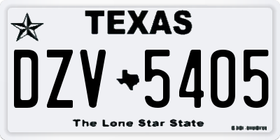 TX license plate DZV5405