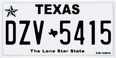 TX license plate DZV5415