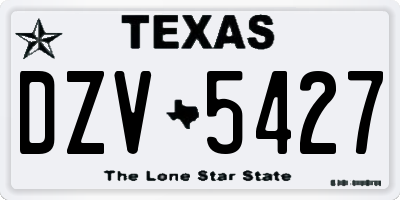 TX license plate DZV5427