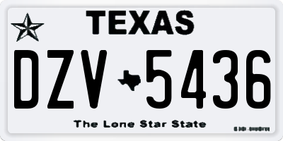TX license plate DZV5436