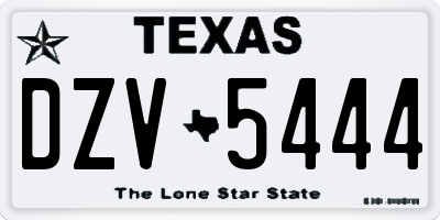TX license plate DZV5444