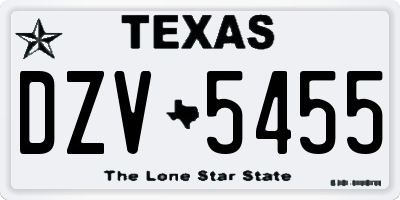 TX license plate DZV5455